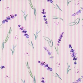 Canvas Druck Lavendelblüten und Blätter auf Flieder